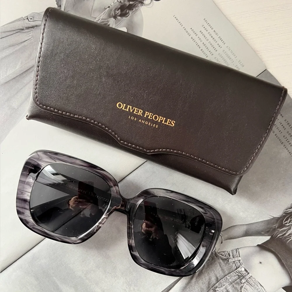 Oliver Peoples Gray square oversized Sunglasses
